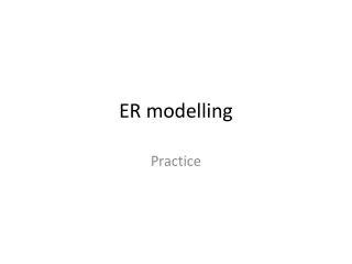 ER modelling
