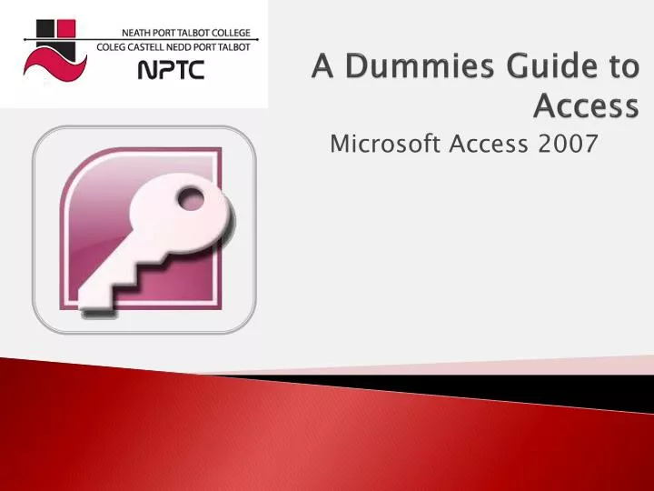 a dummies guide to access