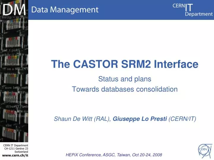 the castor srm2 interface