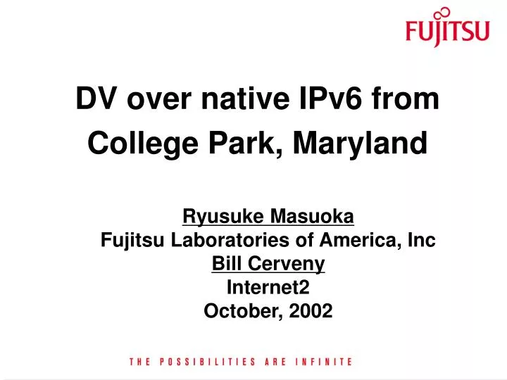 dv over native ipv6 from college park maryland