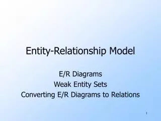 entity relationship model
