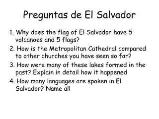 Preguntas de El Salvador