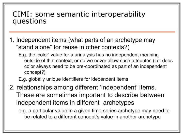 cimi some semantic interoperability questions