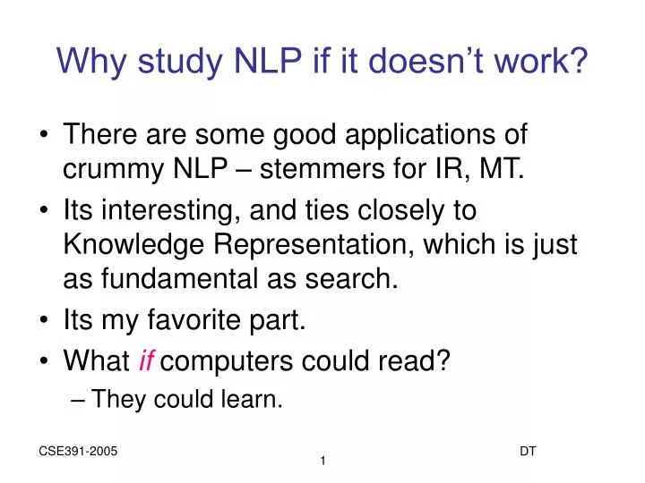 why study nlp if it doesn t work