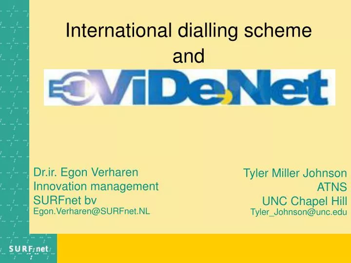 international dialling scheme and