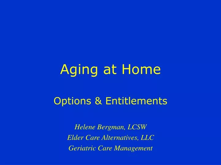 aging at home