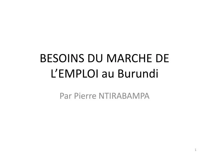 besoins du marche de l emploi au burundi