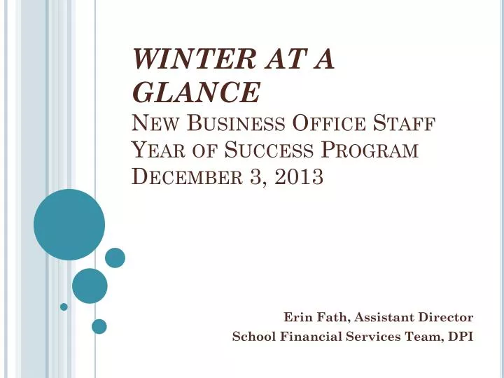 winter at a glance new business office staff year of success program december 3 2013