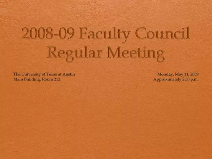2008 09 faculty council regular meeting