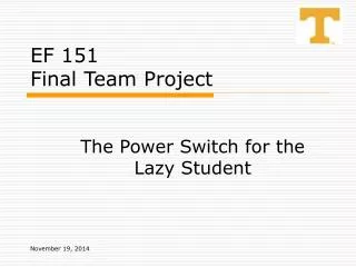 EF 151 Final Team Project
