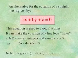 ax + by + c = 0