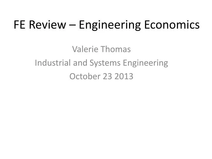 fe review engineering economics