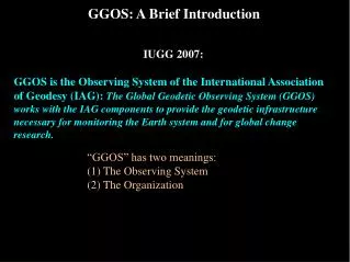 IUGG 2007: