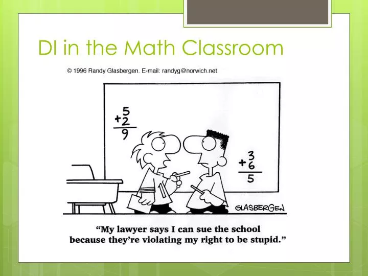 di in the math classroom