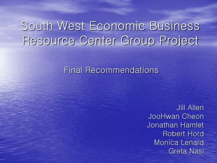 south west economic business resource center group project