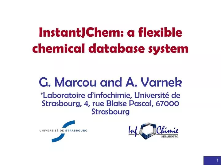 instantjchem a flexible chemical database system
