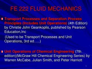 FE 222 FLUID MECHANICS