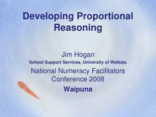 Developing Proportional Reasoning