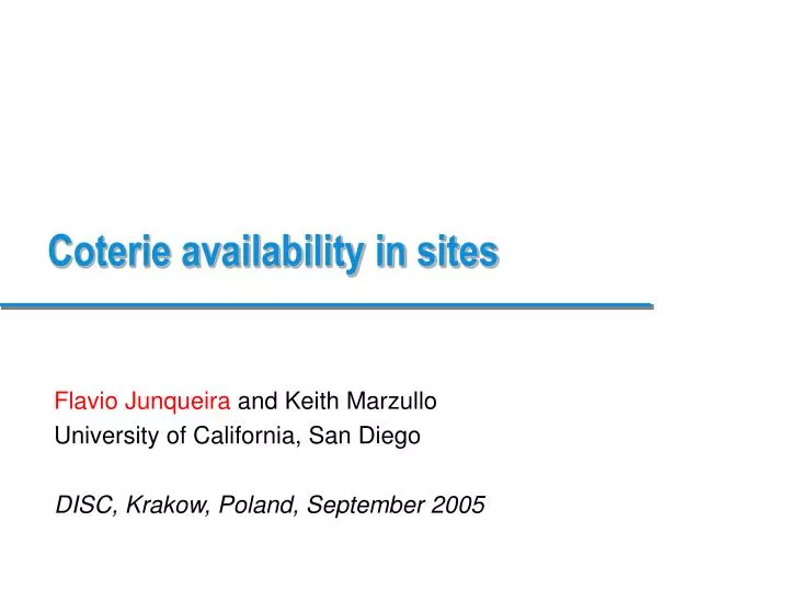 coterie availability in sites