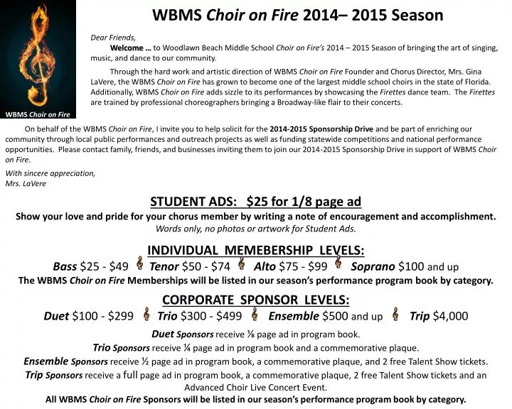 wbms choir on fire 2014 2015 season