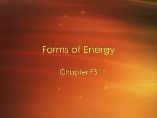 Forms of Energy