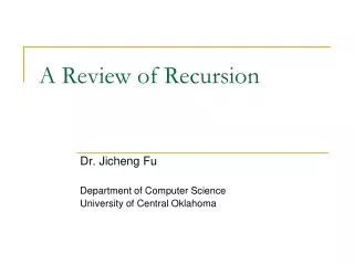 A Review of Recursion