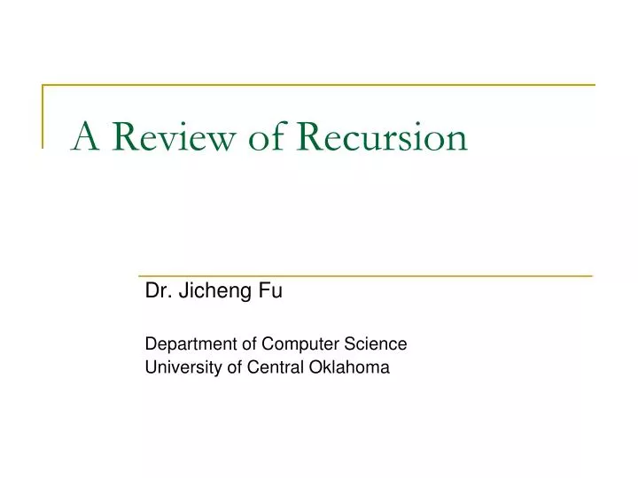 a review of recursion