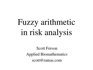 Fuzzy arithmetic in risk analysis