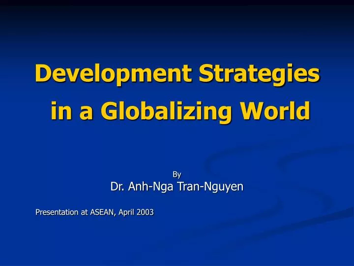 development strategies in a globalizing world