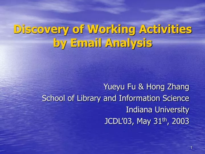 discovery of working activities by email analysis