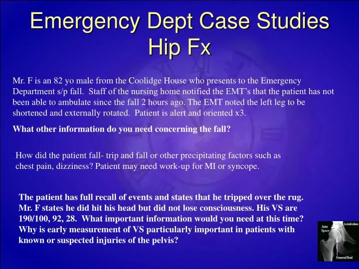 emergency dept case studies hip fx