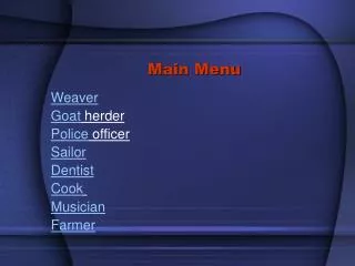 Main Menu