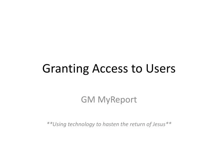 granting access to users
