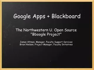 Google Apps + Blackboard