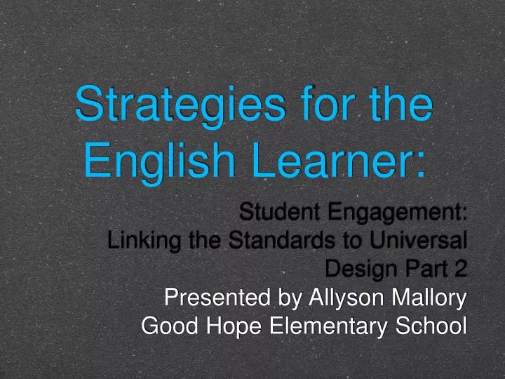 strategies for the english learner