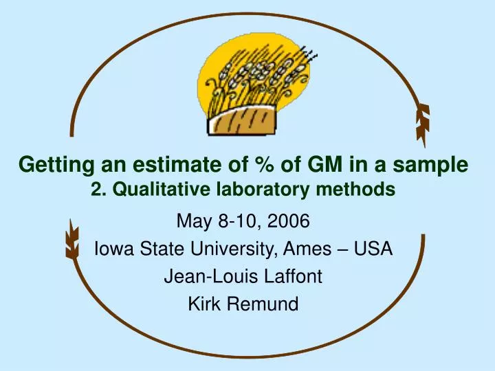 getting an estimate of of gm in a sample 2 qualitative laboratory methods