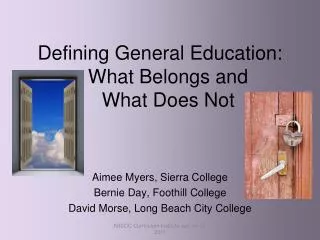 Defining General Education: What Belongs and What Does Not