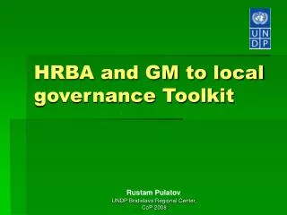 HRBA and GM to local governance Toolkit