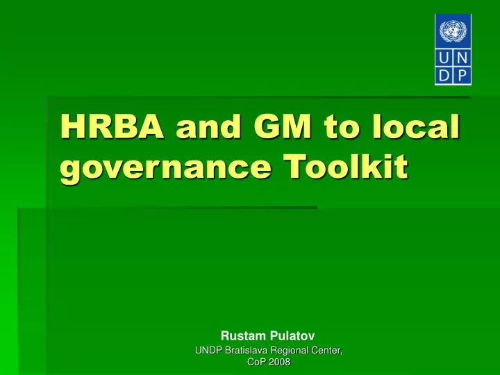 hrba and gm to local governance toolkit
