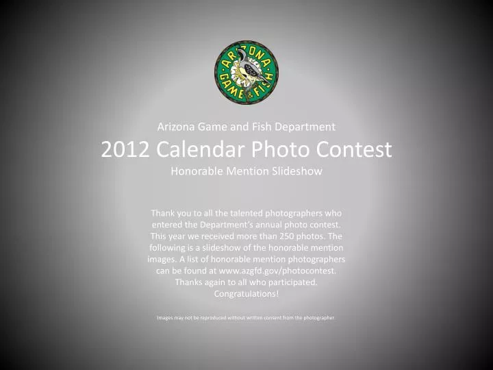 arizona game and fish department 2012 calendar photo contest honorable mention slideshow
