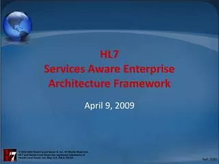 HL7 Services Aware Enterprise Architecture Framework