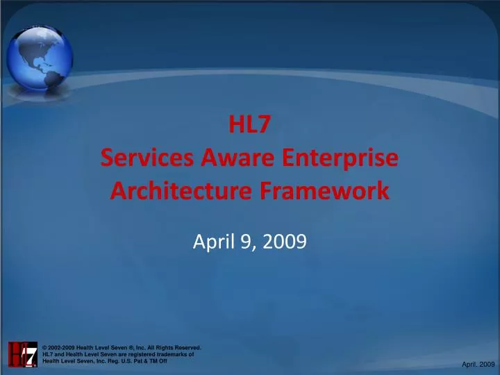 hl7 services aware enterprise architecture framework