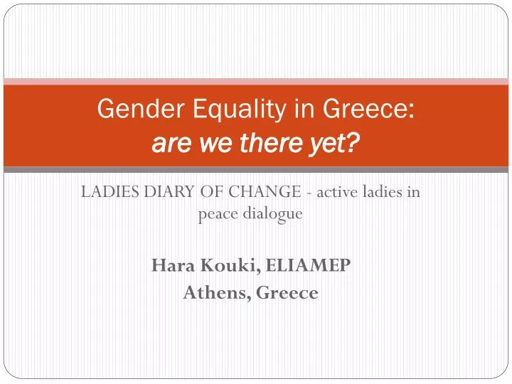 gender equality in greece are we there yet