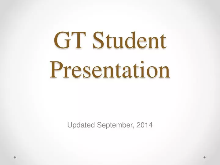 gt student presentation