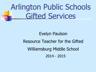 Arlington Public Schools Gifted Services