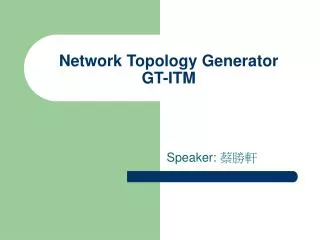 Network Topology Generator GT-ITM