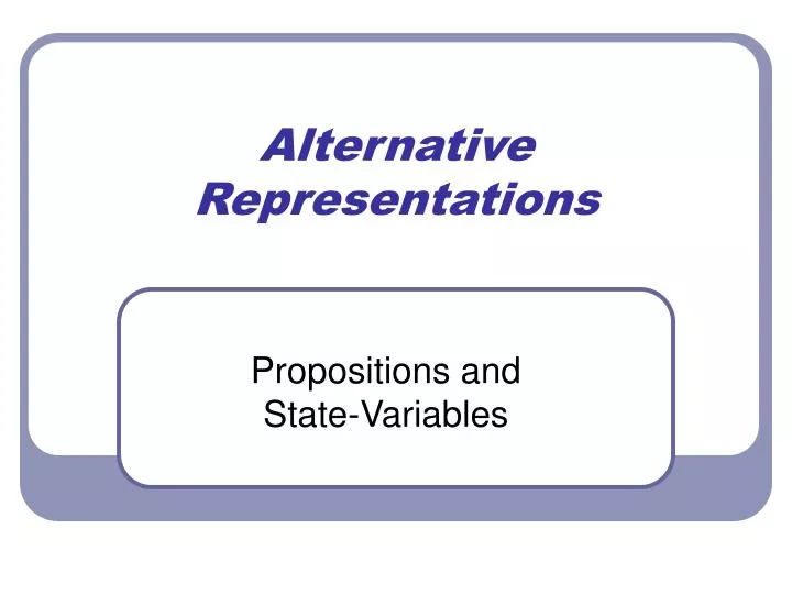 alternative representations