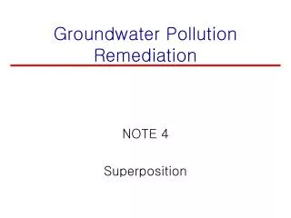 Groundwater Pollution Remediation