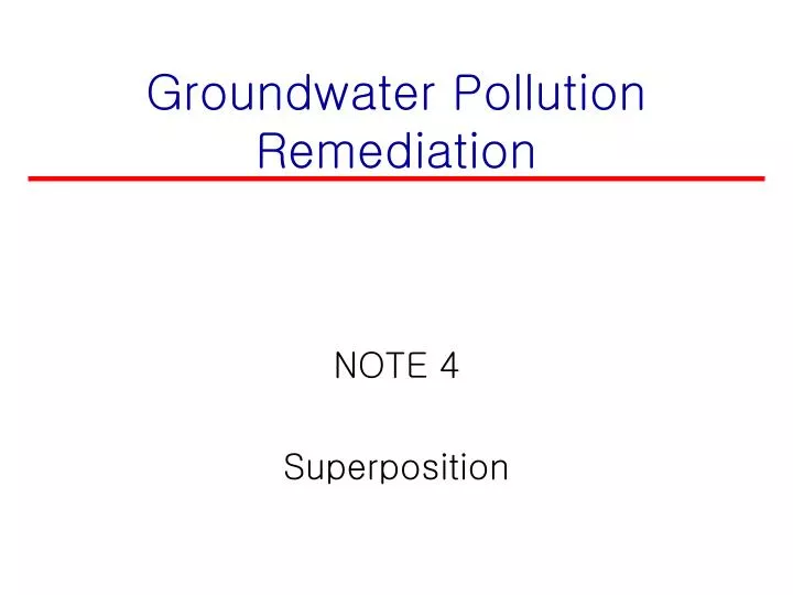 groundwater pollution remediation