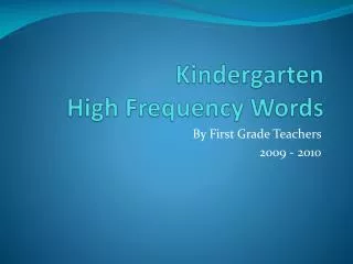 kindergarten high frequency words